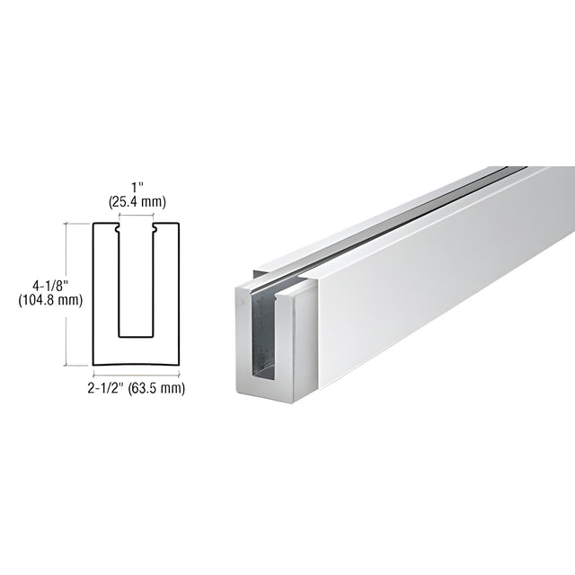 CRL B5S Series Polished Stainless Custom Square Base Shoe Undrilled for 1/2" Glass