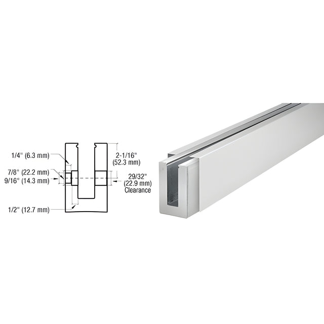 CRL B5S Series Satin Anodized Custom Square Base Shoe Fascia Mount Drilled for 1/2" Glass