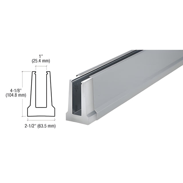 CRL B5T Series Brushed Stainless Custom Tapered Base Shoe Undrilled for 1/2" Glass