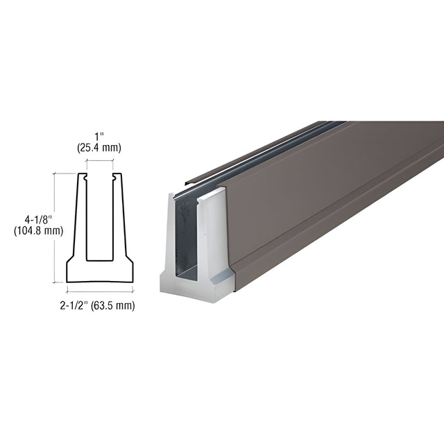 CRL B5T Series Dark Bronze Anodized Custom Tapered Base Shoe Undrilled for 1/2" Glass