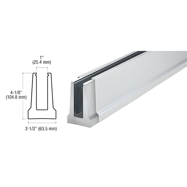 CRL B5T Series Satin Anodized Custom Tapered Base Shoe Undrilled for 1/2" Glass