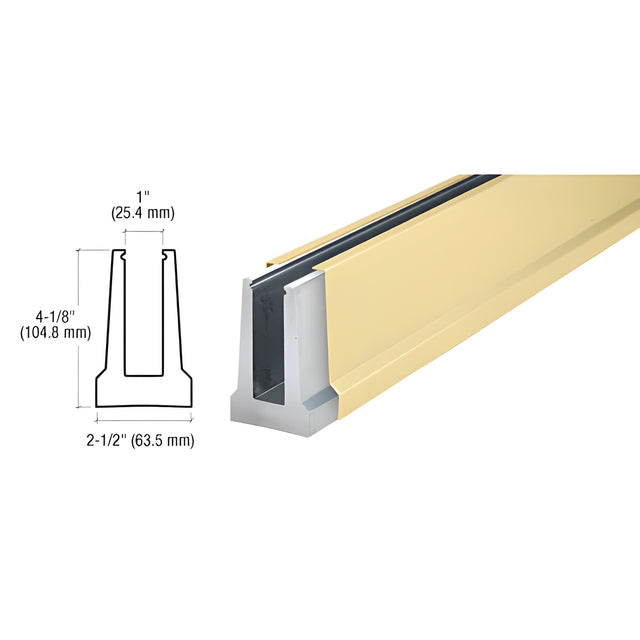 CRL B5T Series Satin Brass Custom Tapered Base Shoe Undrilled for 1/2" Glass