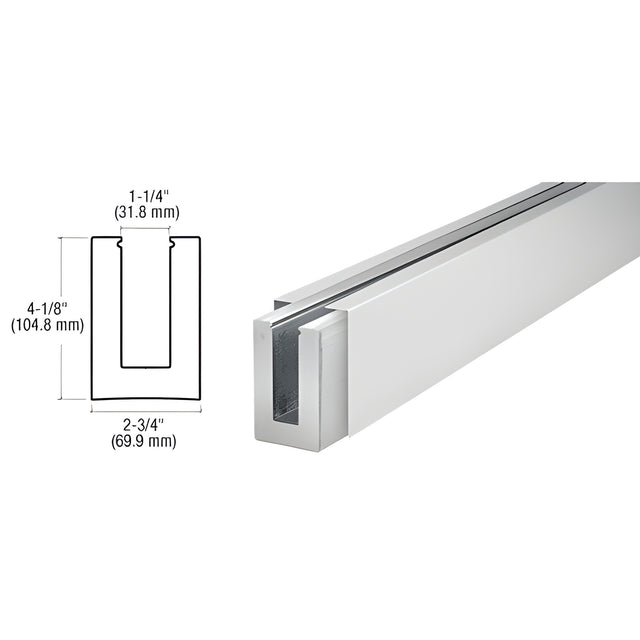 CRL B7S Series Satin Anodized Custom Length Square Base Shoe for 3/4" Glass