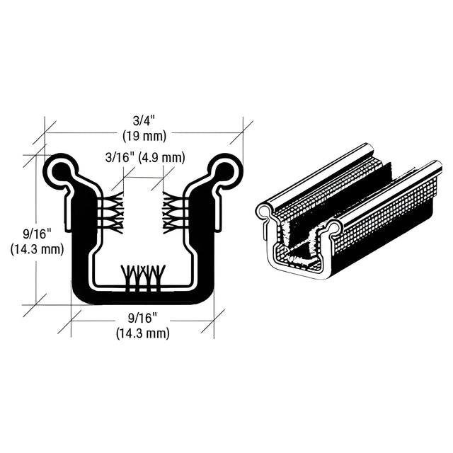 CRL Beaded Flexible Universal Narrow Channel for Various 1948-1962 Model Cars - 96" Length