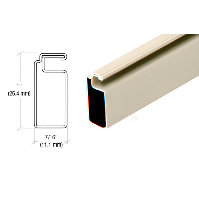 CRL Beige 1" x 7/16" Roll Formed Aluminum Screen Frame - 144"