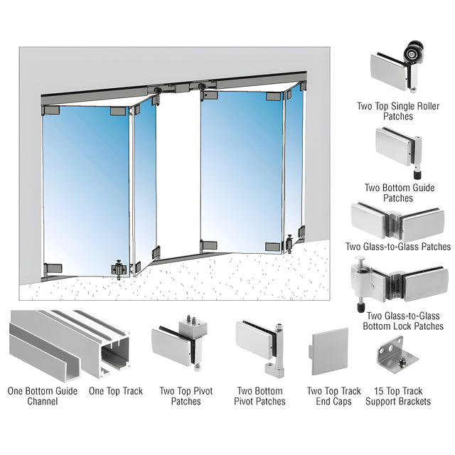 CRL Birmingham Series 2 x 2 Bi-Folding Door Kit - 118"