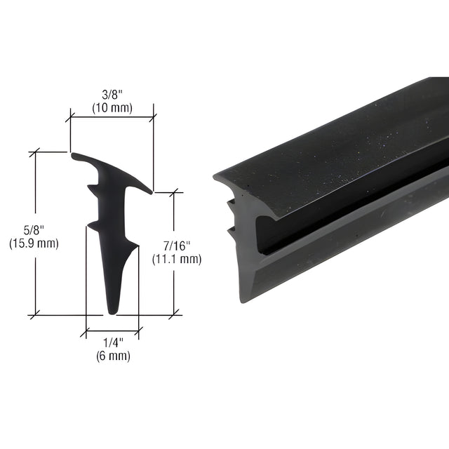 CRL Black 1/2" Roll-In Glazing Gasket - 100' Roll