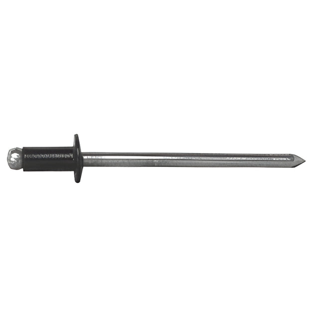 CRL Black 1/8" Diameter, 1/16" to 1/8" Grip Range Aluminum Mandrel and Rivet in Packs of 10000