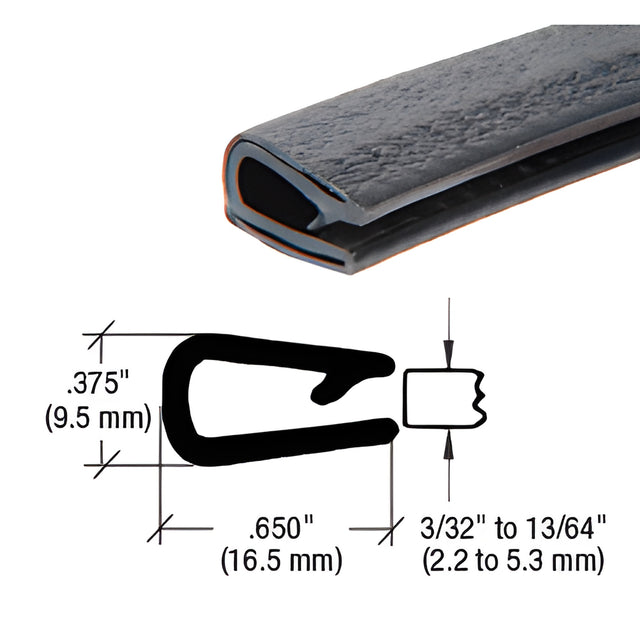 CRL Black 100' QuickEdge™ Long Leg Single Lip Trim