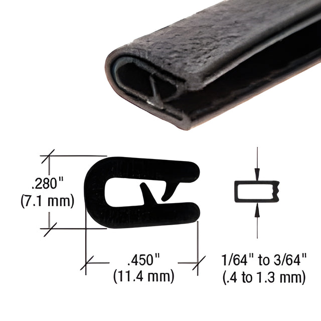 CRL Black 100' QuickEdge™ Mini Trim for 1/32"
