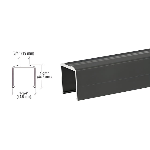 CRL Black Bottom Rail for Pickets 241" Long