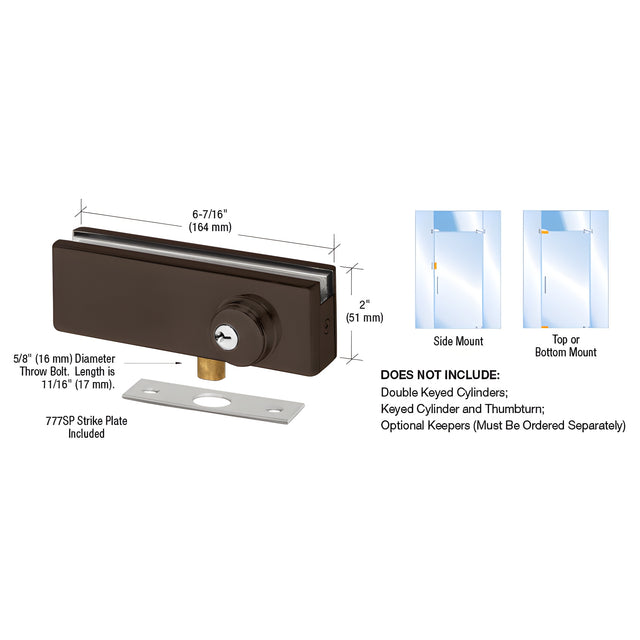 CRL Black Bronze AMR Series Patch Lock