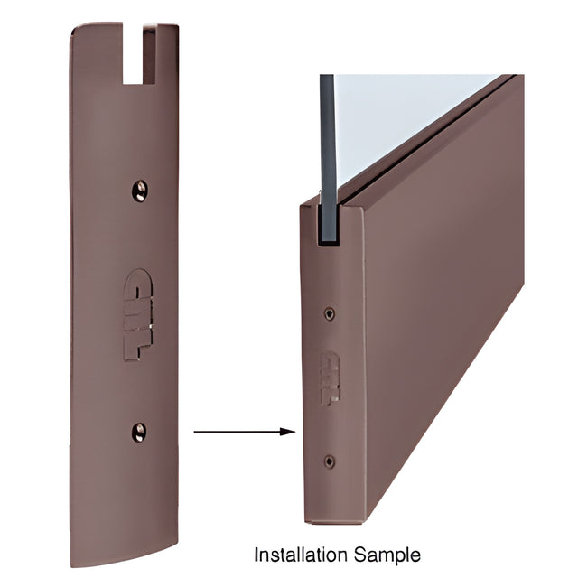 CRL Black Bronze Anodized 10" Square End Cap for Sidelite Rail- 3/4" Glass