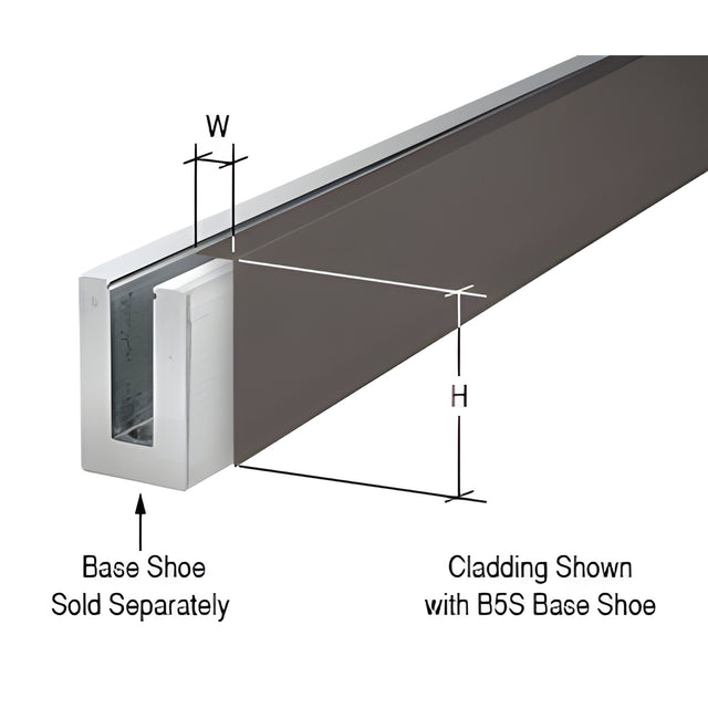 CRL Black Bronze Anodized 120" Cladding for B5S Series Standard Square Aluminum Base Shoe