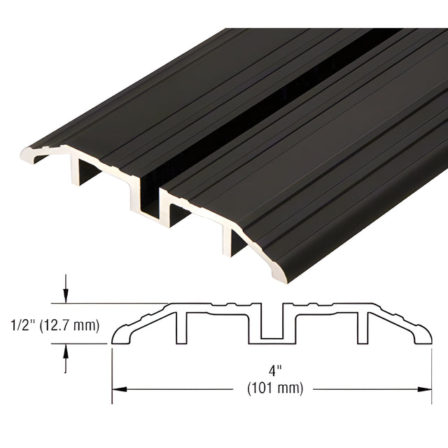 CRL Black/Bronze Anodized 120" Length Bottom Guide Threshold for OT Series Top Hung Sliders and Bi-Fold Doors