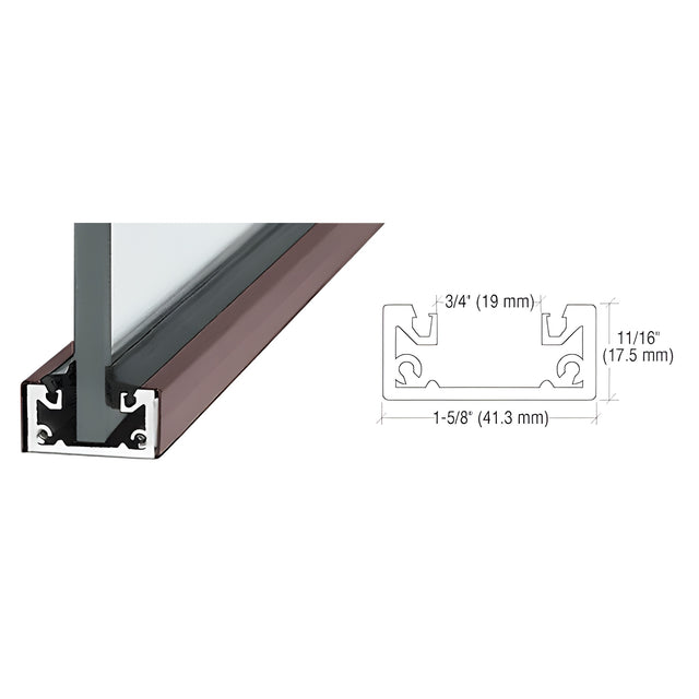 CRL Black Bronze Anodized 120" Shallow U-Channel