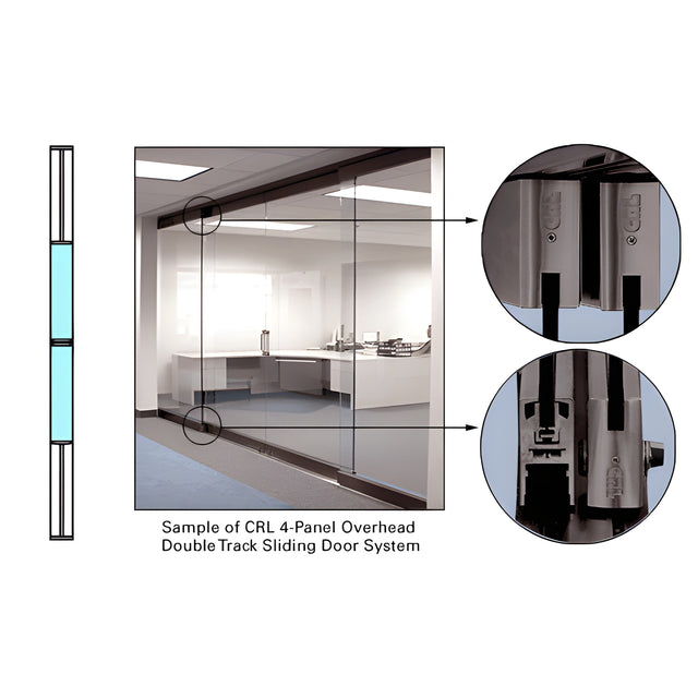 CRL Black Bronze Anodized 2-Panel Overhead Single Track Sliding Door System