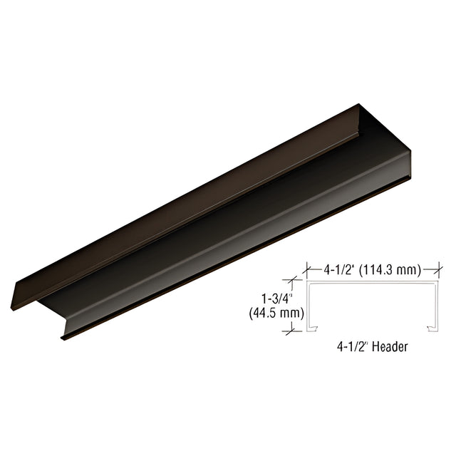 CRL Black Bronze Anodized 4-1/2" Header Channel - 240"