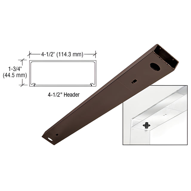 CRL Black Bronze Anodized 4-1/2" x 82.5" Double Door Header
