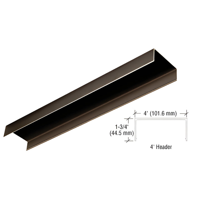 CRL Black Bronze Anodized 4" Header Channel - 120"