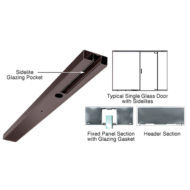 CRL Black Bronze Anodized 4" One Pocket Sided Door Header Custom Length