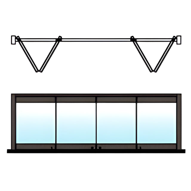 CRL Black Bronze Anodized 4-Panel Bipart Overhead Track Full Bi-Fold Door Configuration