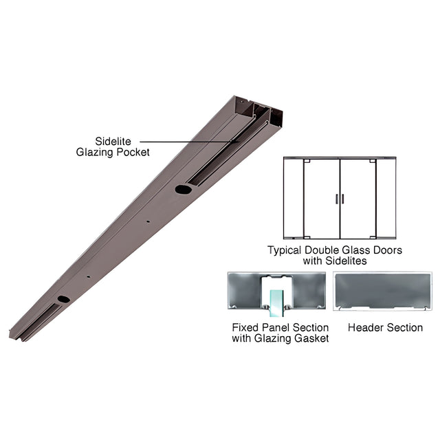 CRL Black Bronze Anodized 4" Two Pocket Double Sided Door Header Custom Length