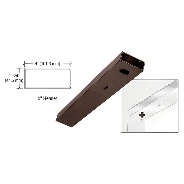 CRL Black Bronze Anodized 4" x 36" Single Door Header