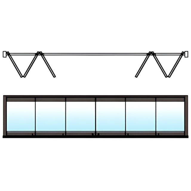 CRL Black Bronze Anodized 6-Panel Bipart Overhead Track Full Bi-Fold Door Configuration