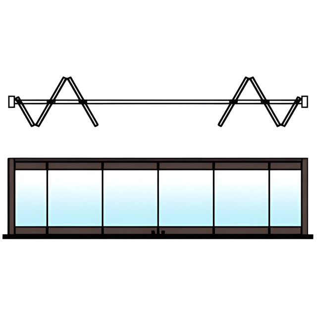 CRL Black Bronze Anodized 6-Panel Bipart Overhead Track Half Bi-Fold Door Configuration