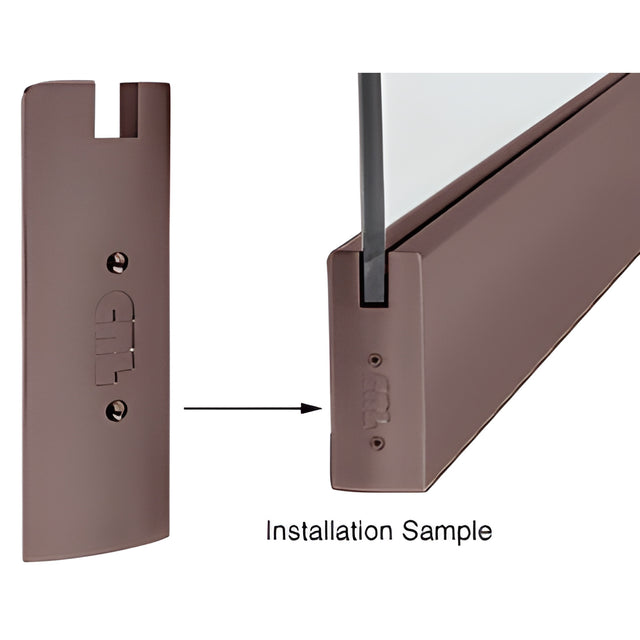 CRL Black Bronze Anodized 6" Square End Cap for Sidelite Rails