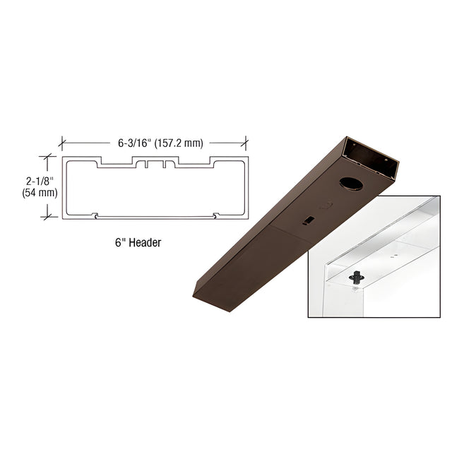 CRL Black Bronze Anodized 6" x 36" Single Door Header