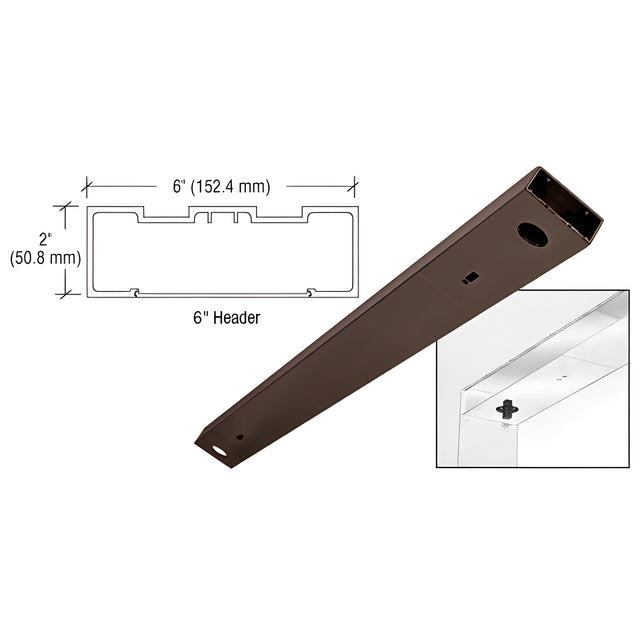 CRL Black Bronze Anodized 6" x 72" Double Door Header