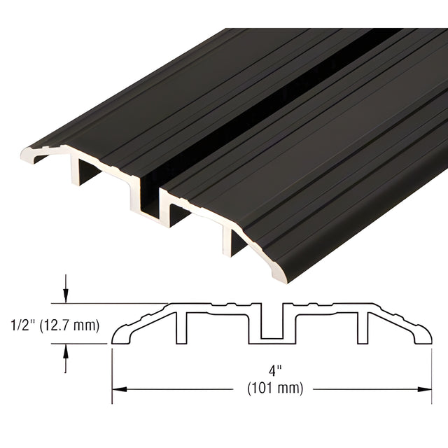 CRL Black/Bronze Anodized Custom Length Bottom Guide Threshold for OT Series Top Hung Sliders and Bi-Fold Doors