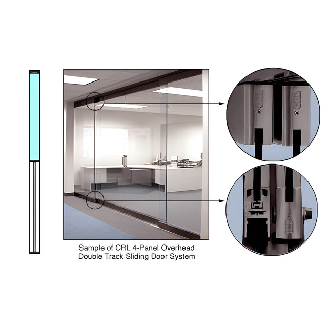 CRL Black Bronze Anodized Overhead Track Sliding Door System