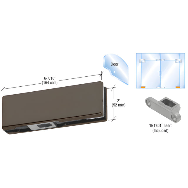CRL Black Bronze Bottom Door Patch with 1NT301 Insert