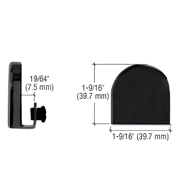 CRL Black Chrome Door Mounted Strike Plate
