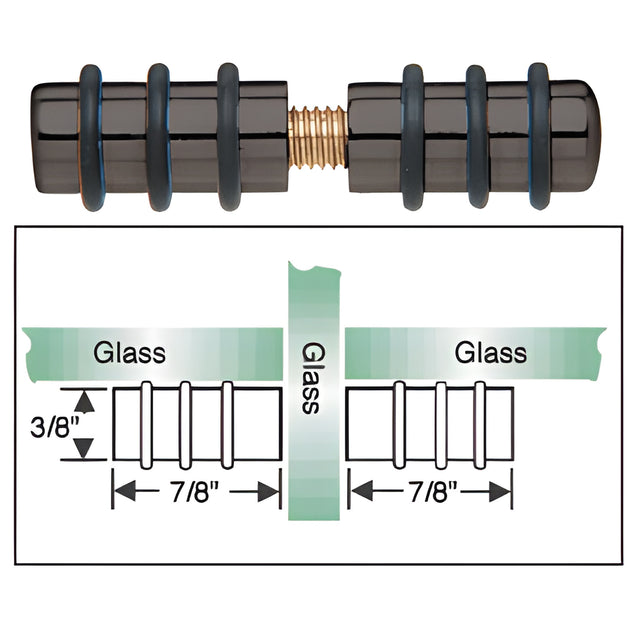 CRL Black Double Glass Shelf Support