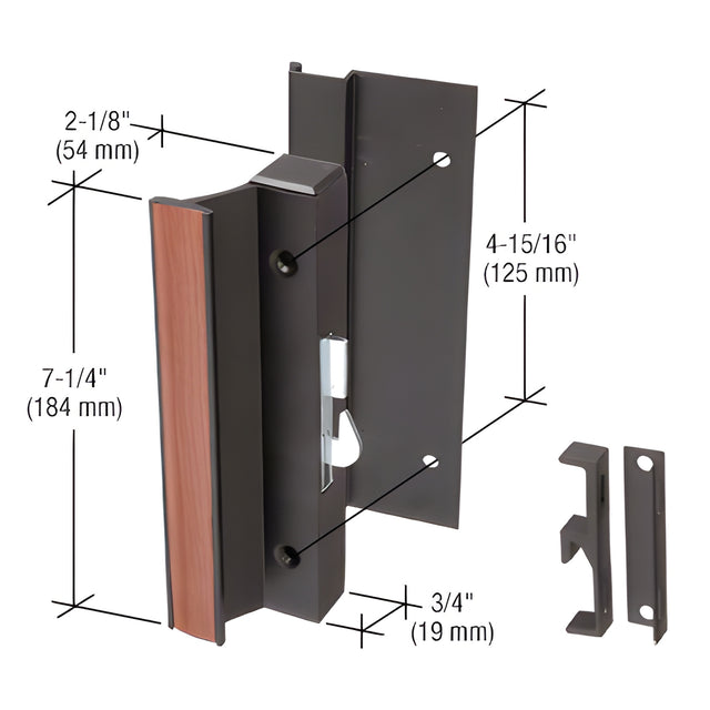 CRL Black High Profile Hook-Style Surface Mount Handle 4-15/16" Screw Holes