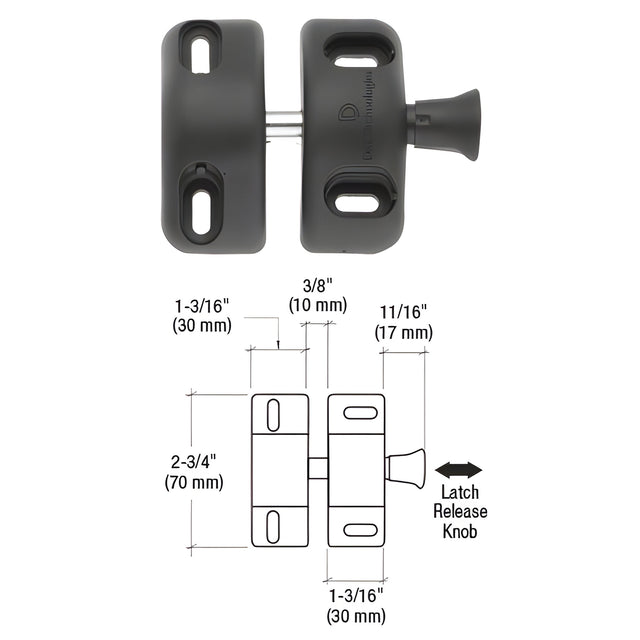 CRL Black Magna-Latch "Side Pull" Gate Latch