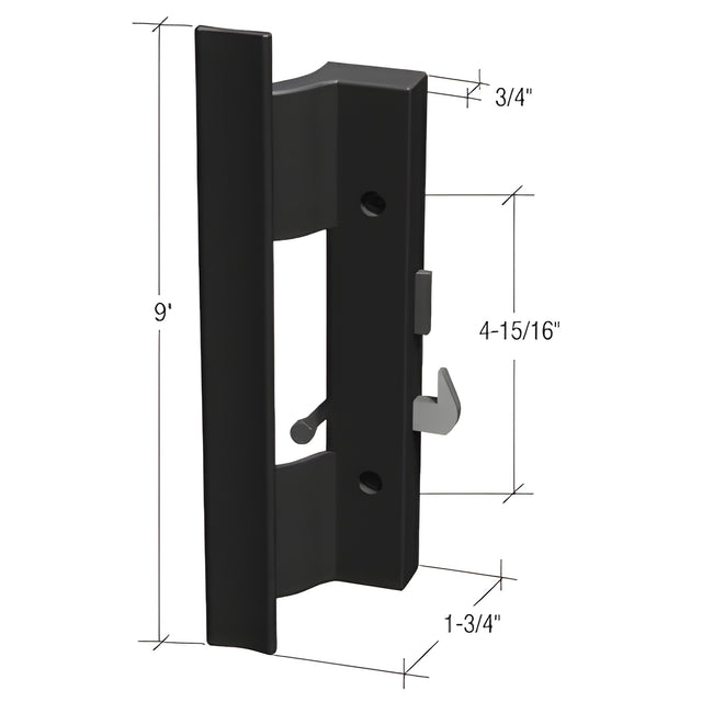 CRL Black Plastic Hook - Style Surface Mount Handle 4-15/16" Screw Holes