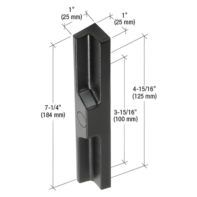 CRL Black Plastic Outside Pull 3-15/16" and 4-15/16" Screw Holes