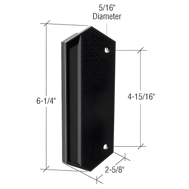 CRL Black Plastic Outside Pull; 4-15/16" Screw Holes