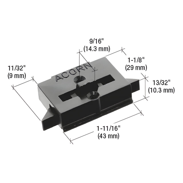 CRL Black Plastic Tilt Latch for Acorn