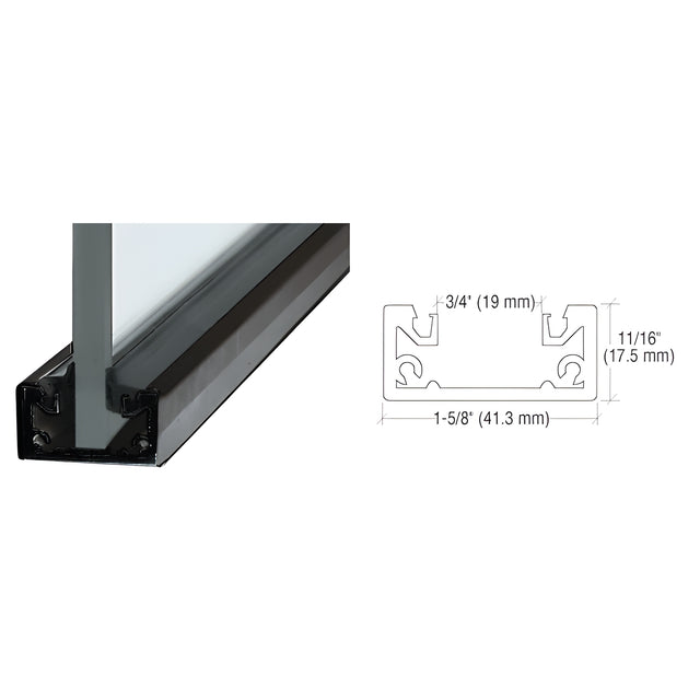 CRL Black Powder Coat 120" Shallow U-Channel