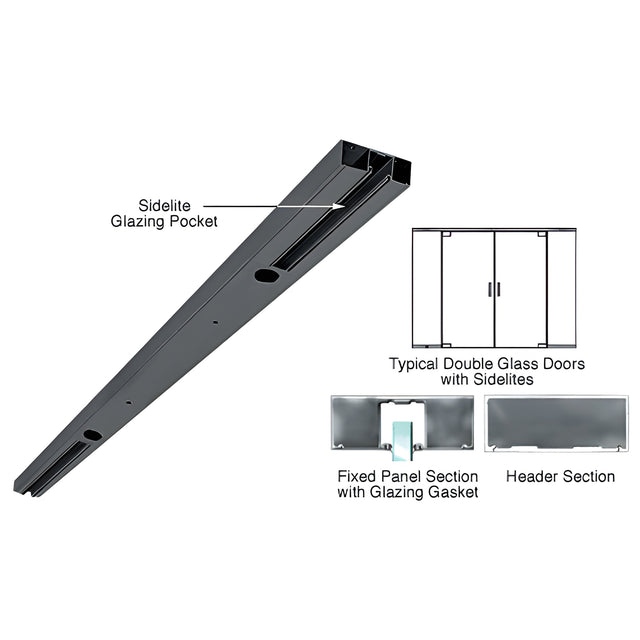 CRL Black Powder Coat 4" Two Pocket Double Sided Door Header Custom Length