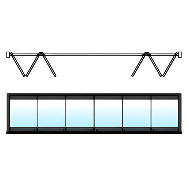 CRL Black Powder Coat 6-Panel Bipart Overhead Track Full Bi-Fold Door Configuration