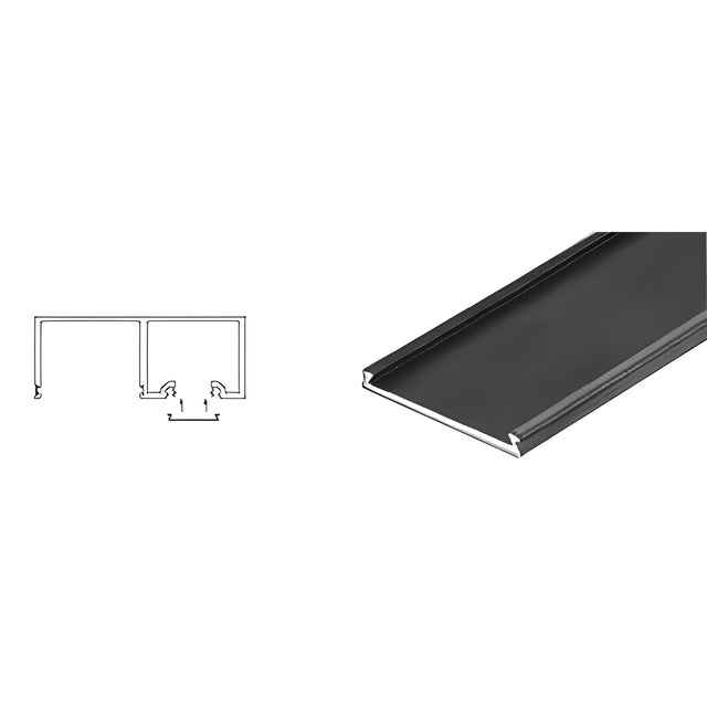 CRL Black Powder Coat Header Snap-In Filler - 120" Length
