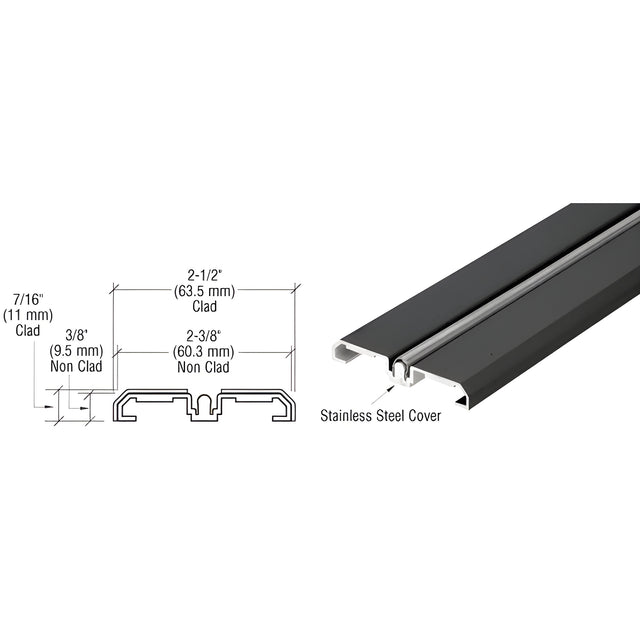 CRL Black Powder Coat Sliding Door Bottom Rolling Track