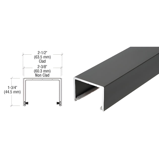CRL Black Powder Coat Sliding Door Top Rolling Track
